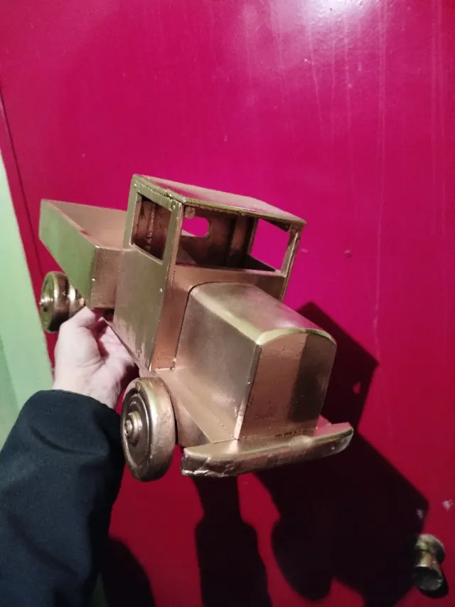 Camión madera Juguete Vintage Dorado