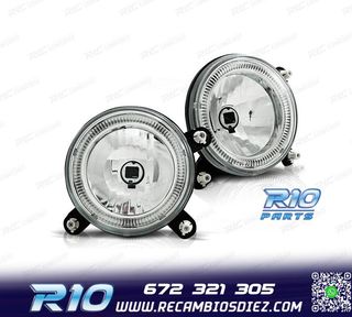 FAROS VOLKSWAGEN VW GOLF MK2 83-91 OJOS ANGEL FONDO CROMO H3