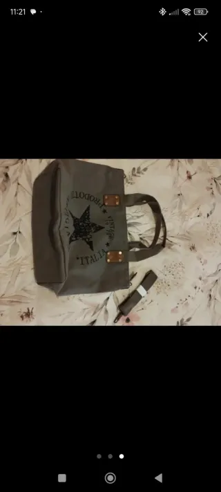 Bolso Tote Vintage Italia Marrón y gris