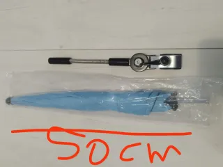 Sombrilla azul para carrito de bebé o playa