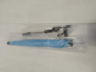 Sombrilla azul para carrito de bebé o playa