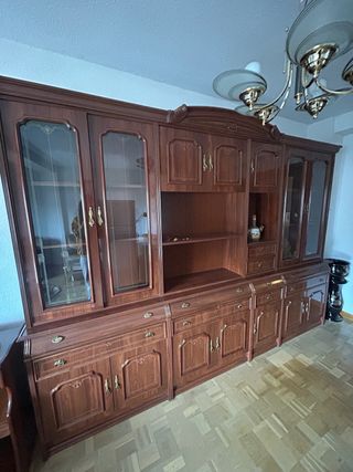 Mueble vintage madera y cristal