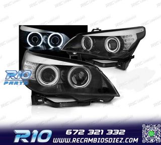 FAROS XENON BMW E60 03-07 OJOS ANGEL CCFL FONDO NEGRO