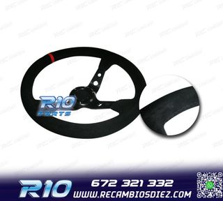 VOLANTE INVERTIDO PIEL VUELTA NEGRO BRAZOS NEGROS Y RIBETE R