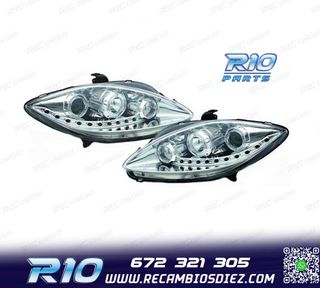 FAROS SEAT LEON ALTEA TOLEDO 04-09 FONDO CROMO LUZ DIURNA LE