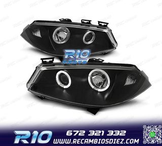 FAROS PARA RENAULT MEGANE 02-05 OJOS ANGEL FONDO NEGRO
