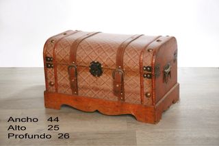 Baúl Vintage Madera y Cuero