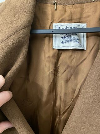Burberrys Vintage Wool Double Breasted Coat Camel