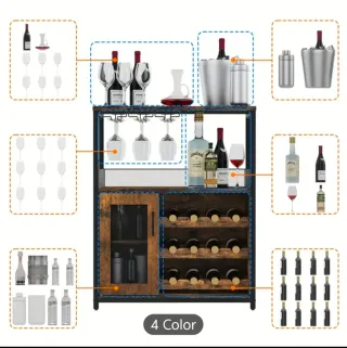 Bar móvil moderno, almacenamiento vino