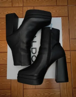 Botas ALDO Piel Tacón Plataforma Negras