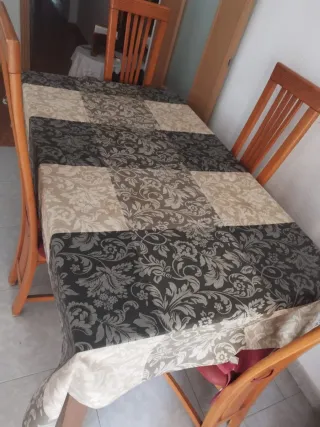 Mesa comedor extensible madera + 6 sillas