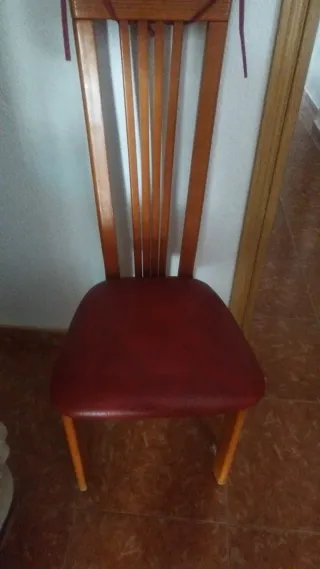 Mesa comedor extensible madera + 6 sillas