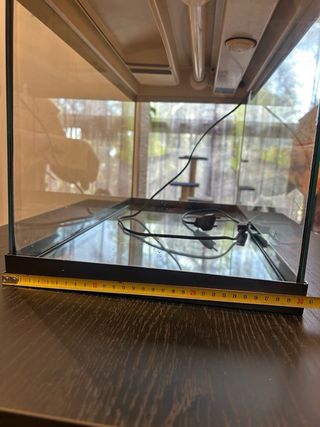 Pecera negra y transparente