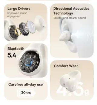 Baseus Bass 15 Clip Open-Ear TWS Auriculares.