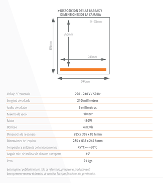 Envasadora al Vacío Brunetti VTP21 4m3h Set x2 uds