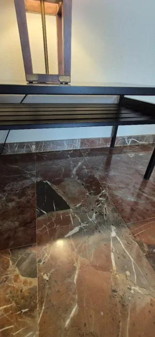 Mesa auxiliar metal y madera