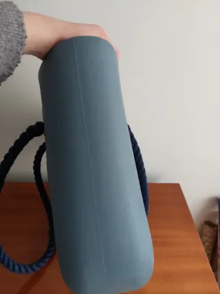 Bolso O Bag azul con interior estampado