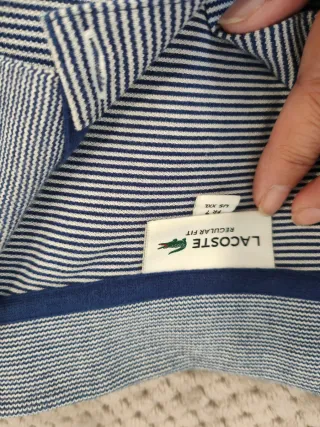 Polo Lacoste Rayas Azul Marino