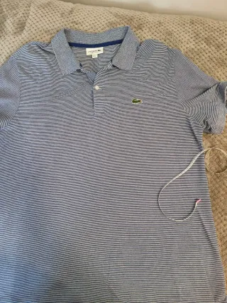 Polo Lacoste Rayas Azul Marino