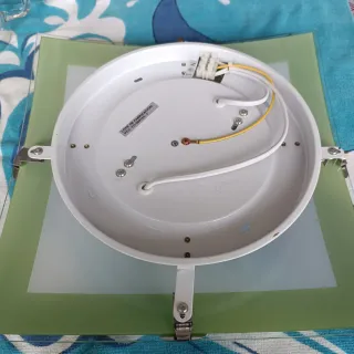 2 Lámparas plafón cristal verde y blanco