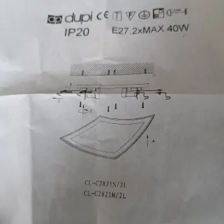 2 Lámparas plafón cristal verde y blanco