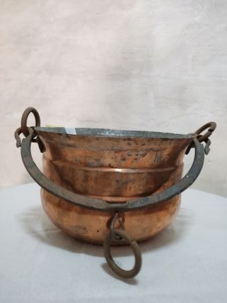 Caldero o cubo de cobre con asas, sin envío