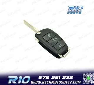 CARCASA LLAVE AUDI CUADRADA 3 BOTONES ESPADIN LATERAL