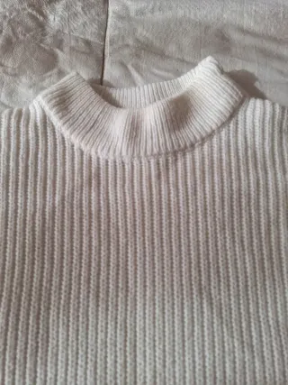 Jersey de punto blanco mujer
