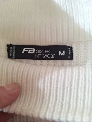 Jersey de punto blanco mujer