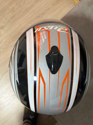 Casco Moto Talla M Negro/Gris/Naranja