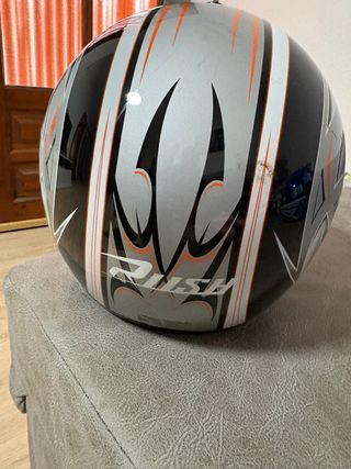 Casco Moto Talla M Negro/Gris/Naranja