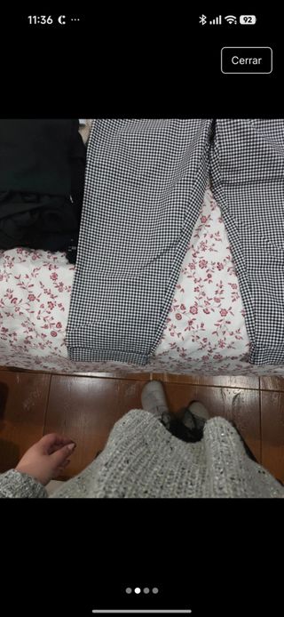 Pantalón cuadros Viscosa Nylon Elástico