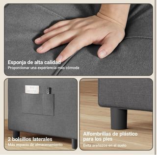 Sillón Cama Gris Tela *NUEVO*