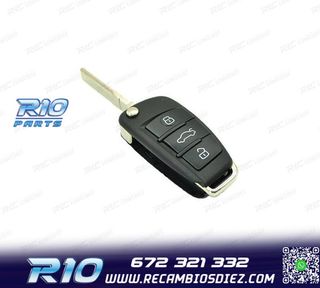 CARCASA LLAVE AUDI CUADRADA 3 BOTONES ESPADIN LATERAL