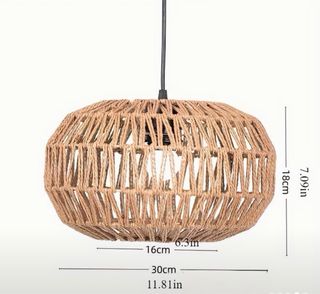Lámpara colgante de yute tejida