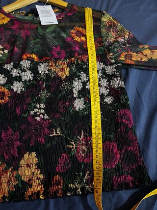 Blusa Malla Estampado Floral Talla Única