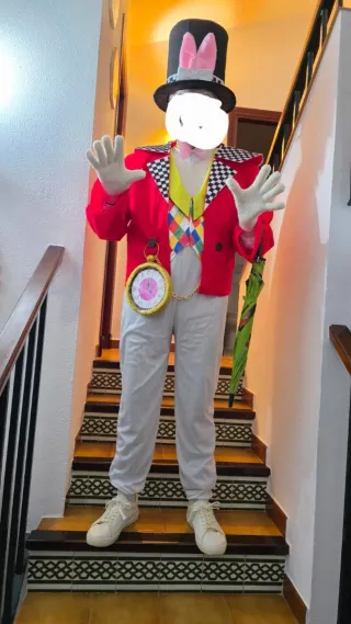 Sombrero Conejo Alicia Topo Negro Orejas Rosas