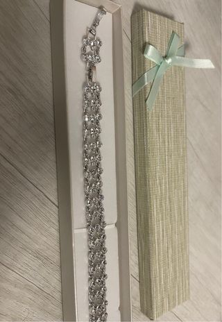 Pulsera plata cristales Swarovski