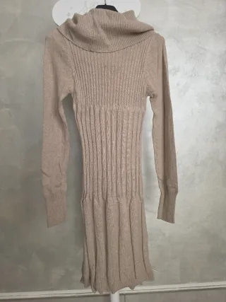 Abito maglia beige
