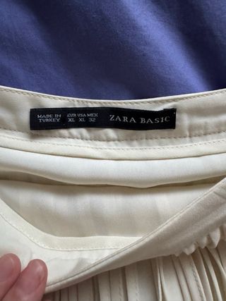 Falda Zara flecos beige