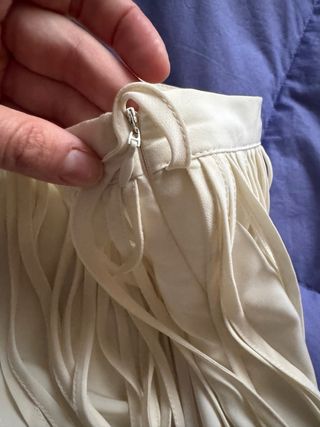 Falda Zara flecos beige