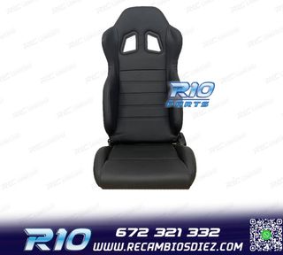 ASIENTO DEPORTIVO SEMI BAQUET UNIVERSAL LOOK SPARCO CUERO NE