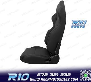 ASIENTO DEPORTIVO SEMI BAQUET UNIVERSAL LOOK SPARCO CUERO NE