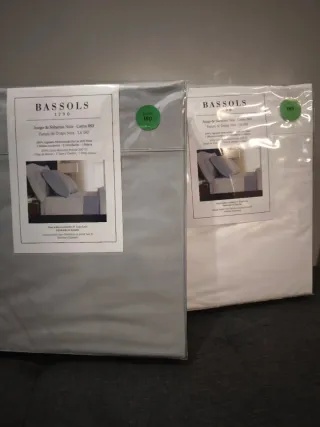 Lote 2 Sábanas Bassols 180cm Gris y Blanca