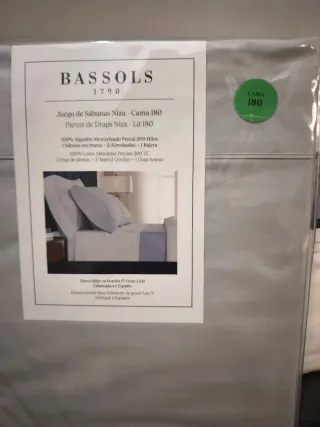 Lote 2 Sábanas Bassols 180cm Gris y Blanca