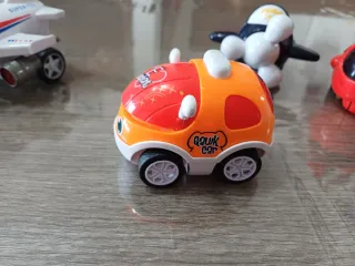 Set 4 Macchinine Retrocarica Aereo Auto Elicottero