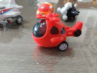 Set 4 Macchinine Retrocarica Aereo Auto Elicottero