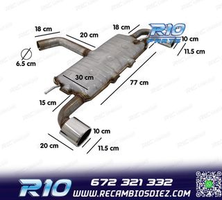 SILENCIOSO ESCAPE VOLKSWAGEN VW SCIROCCO 08- LOOK R