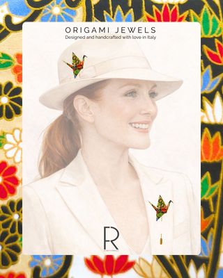 Spilla Origami Gru / Crane fatta a mano