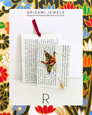 Spilla Origami Gru / Crane fatta a mano